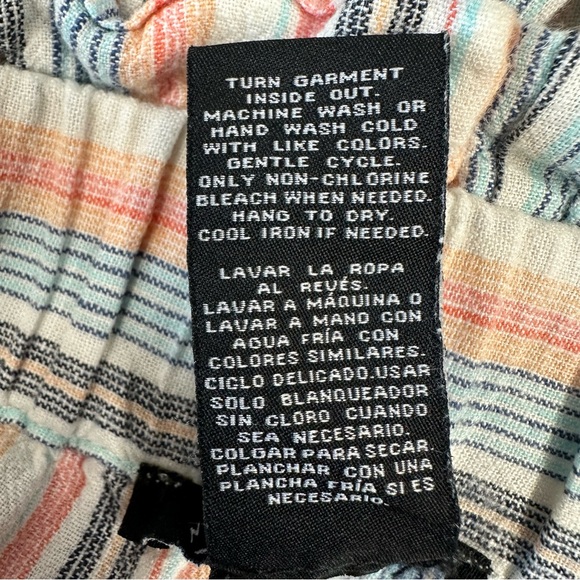 Zac & Rachel striped linen blend cropped wide-leg pants with paperbag waist M - Picture 9 of 9